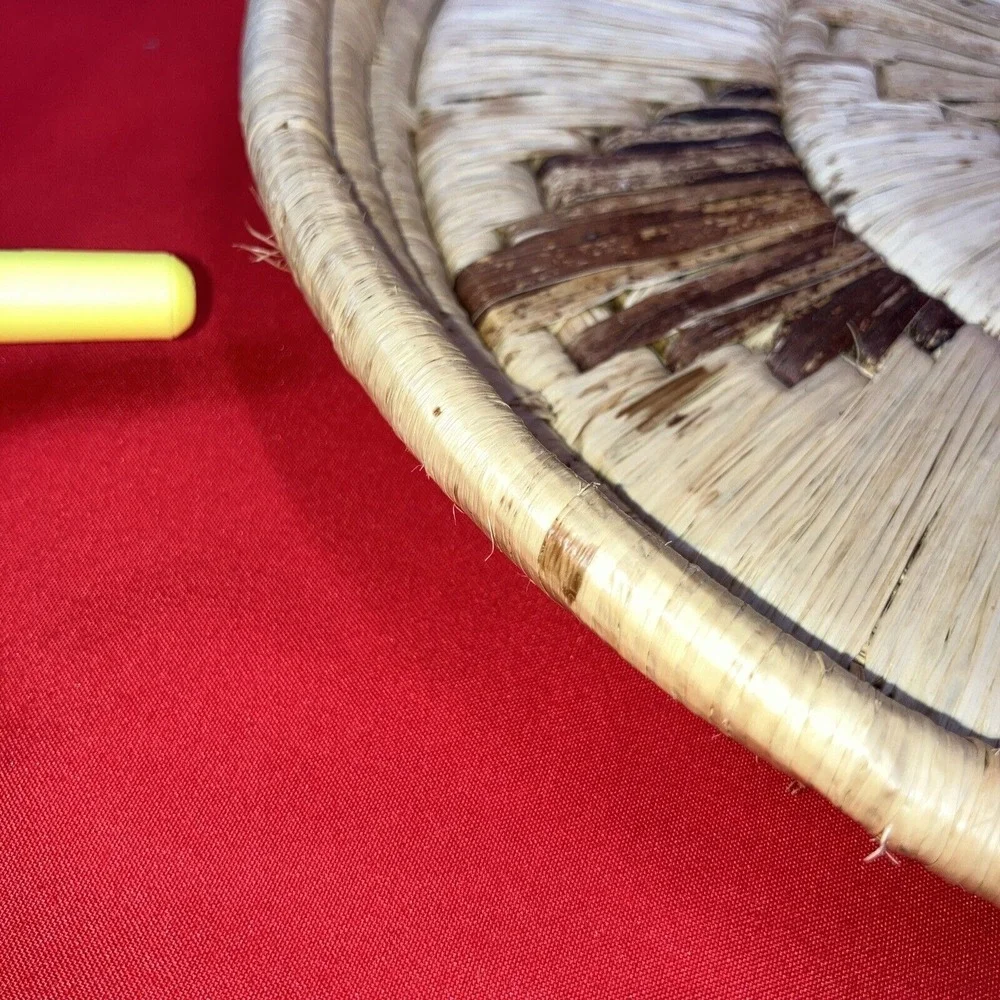 Vintage Banana Bark Basket Coiled Plate / 12